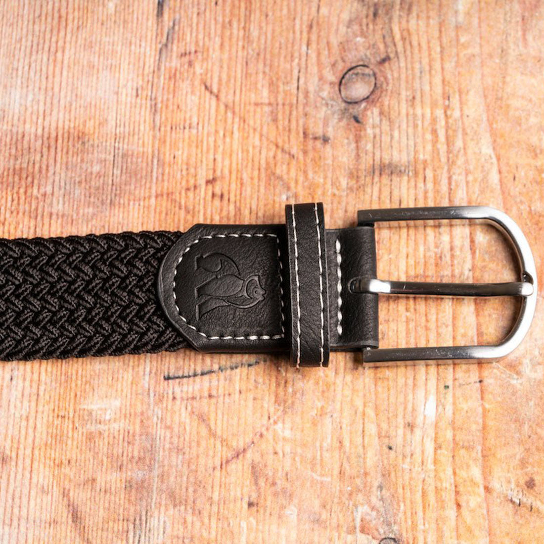 Swole Panda Recycled Woven Belt in Black