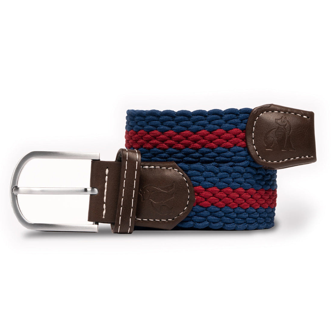 Swole Panda Recycled Woven Belt in Blue and Burgundy Stripe