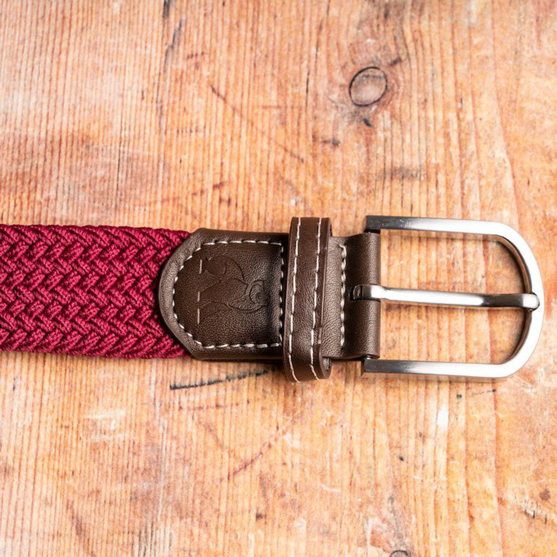 Swole Panda Recycled Woven Belt in Burgundy