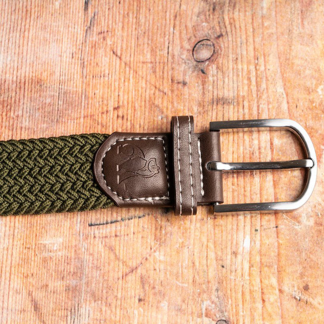 Swole Panda Recycled Woven Belt in Khaki Green