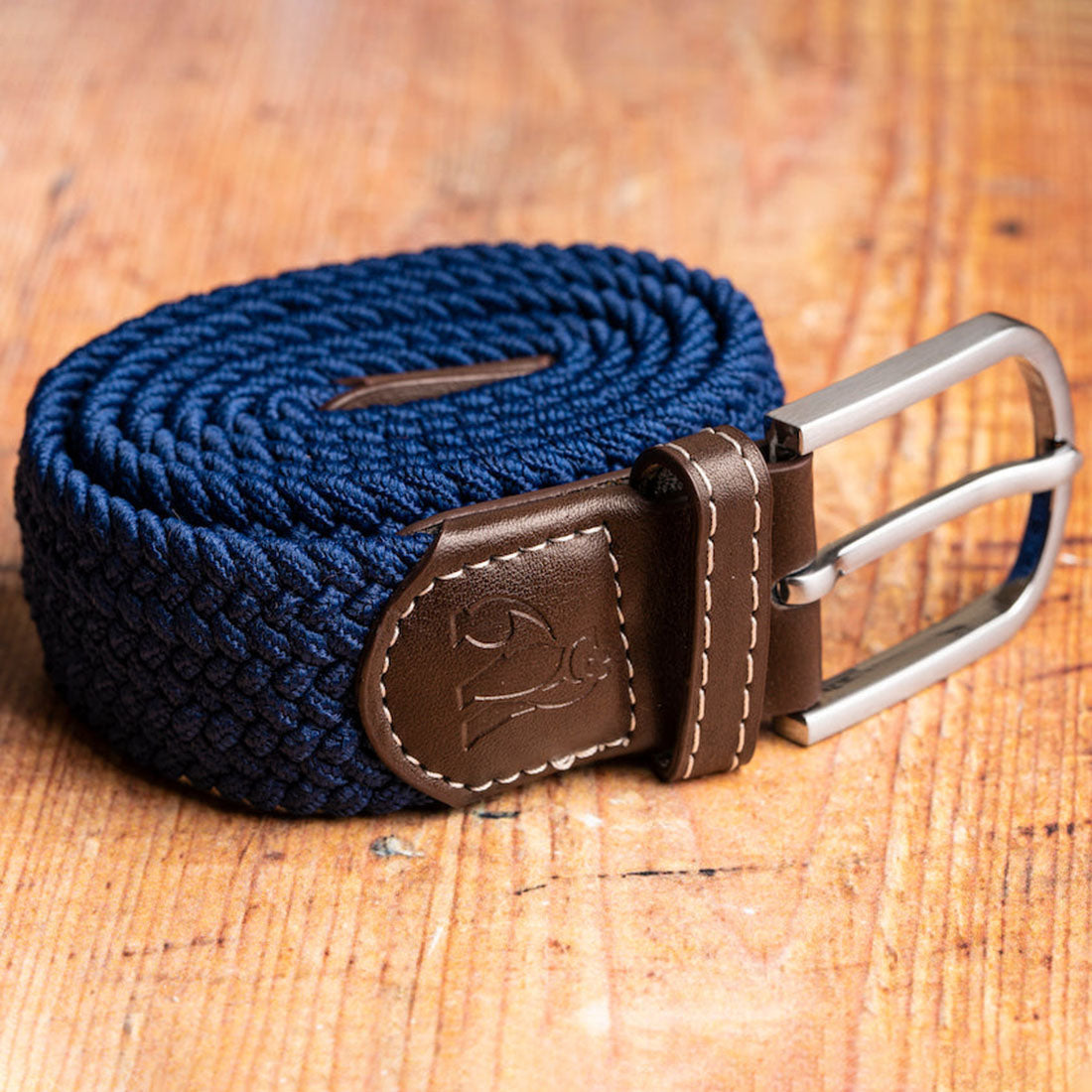 Swole Panda Recycled Woven Belt in Dark Blue