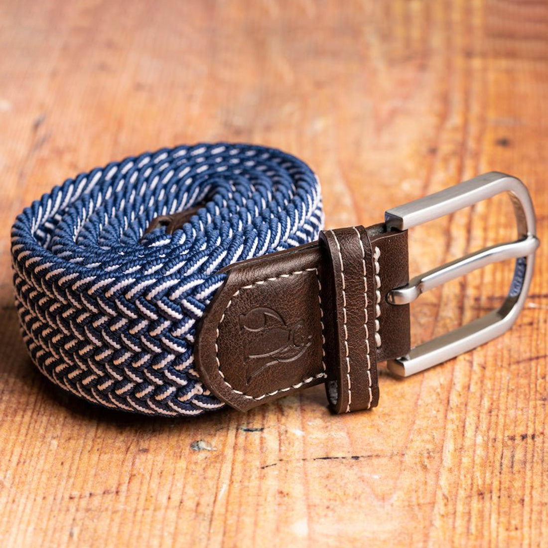 Swole Panda Recycled Woven Belt in Navy Fine Weave