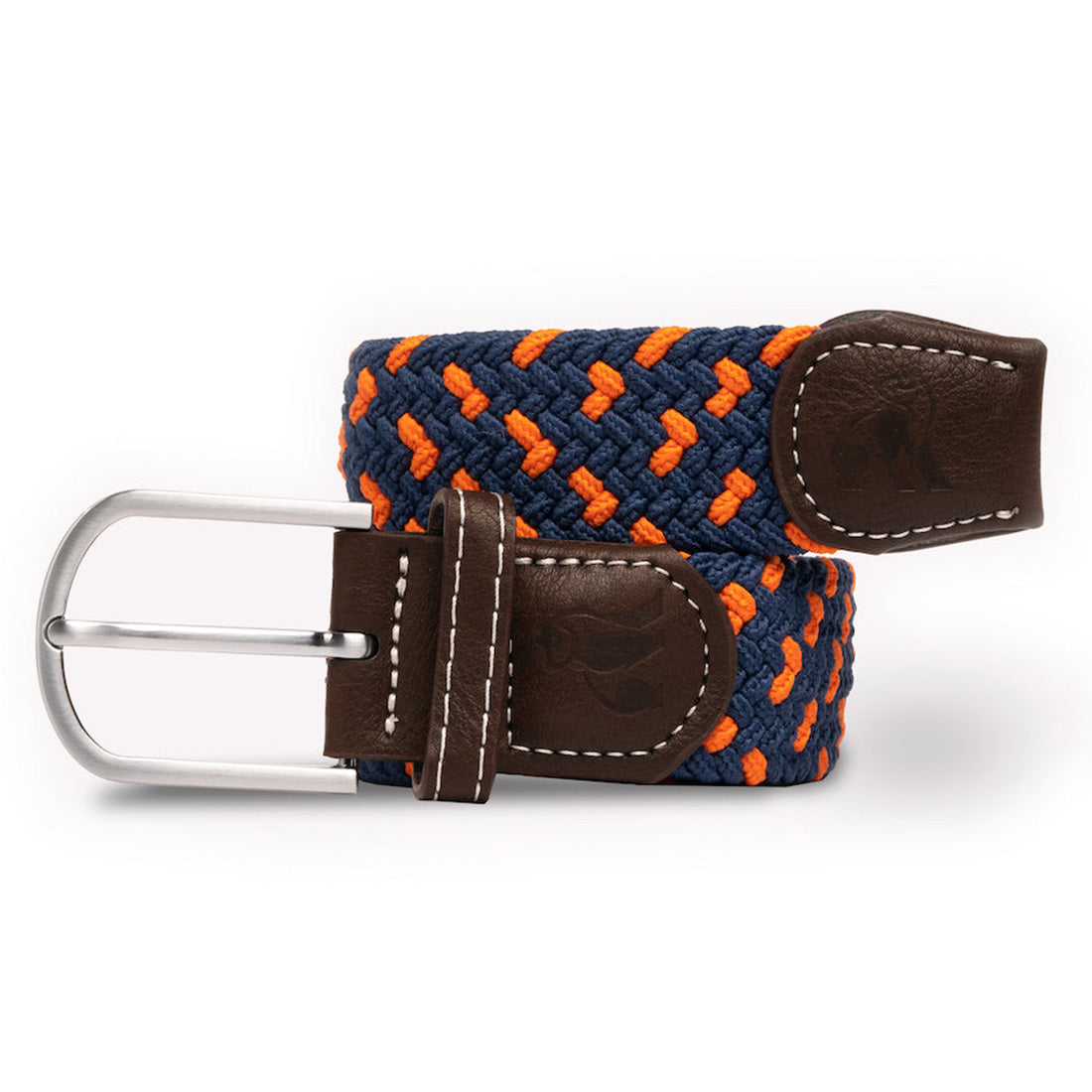 Swole Panda Recycled Woven Belt in Navy and Orange Spot