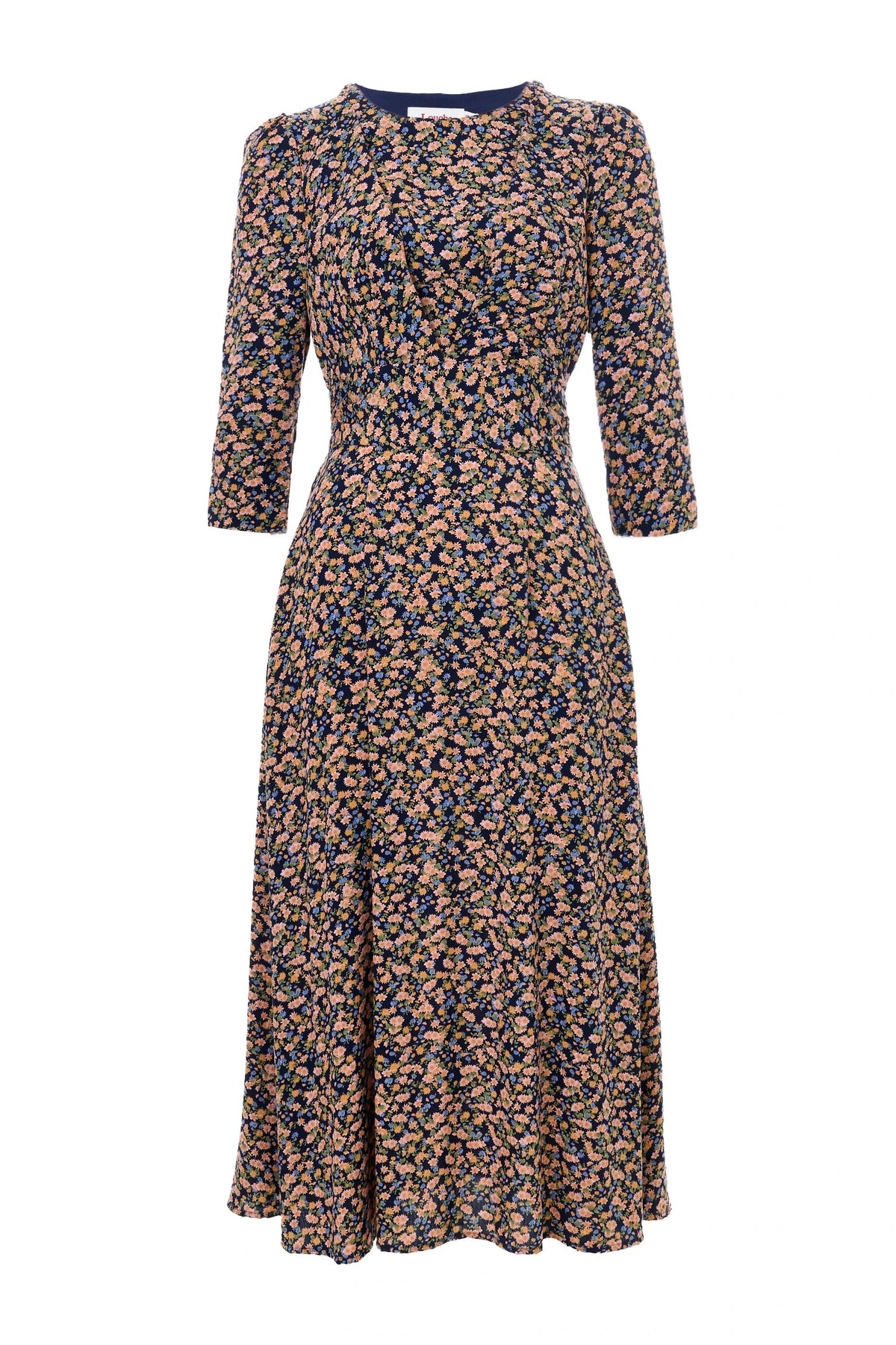 Birte Spring Ditsy Print Midi Dress - Bascora