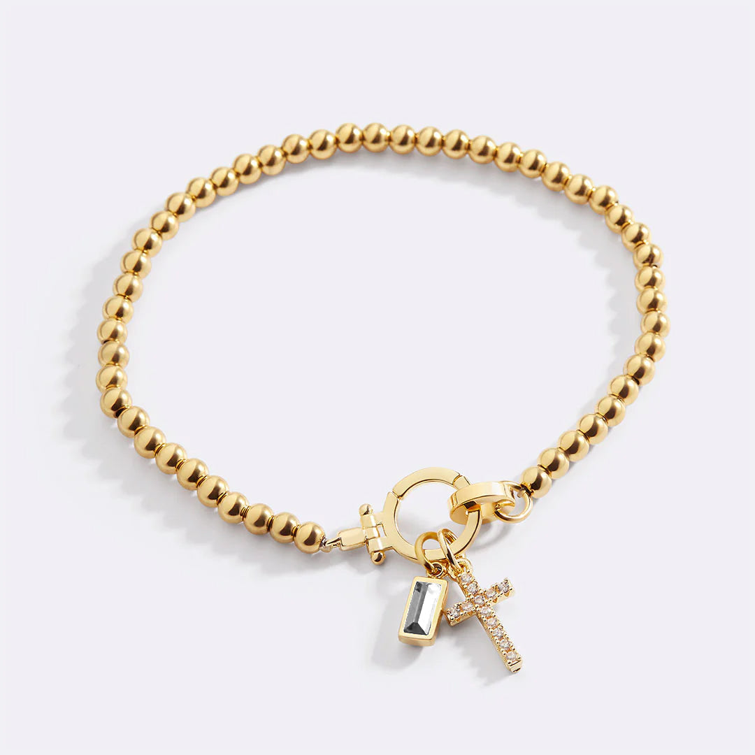 Savaé Design Cross Birthstone Charm Bracelet