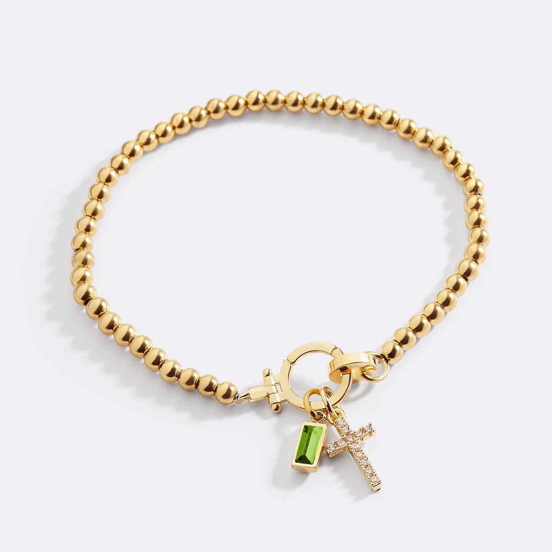 Savaé Design Cross Birthstone Charm Bracelet