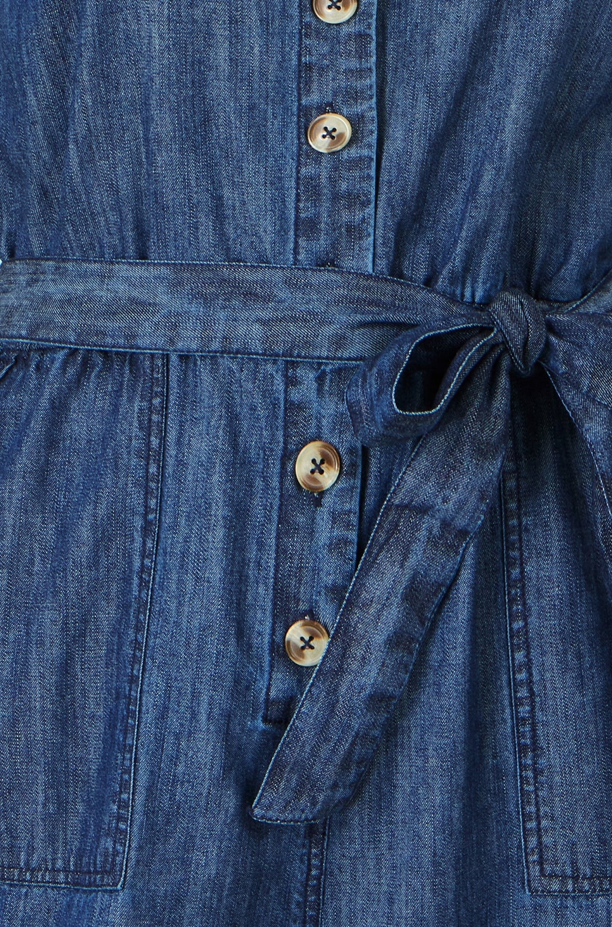 Blue Chambray Button Through Jumpsuit - Bascora