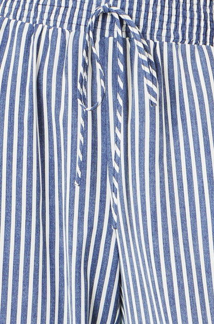 Blue Stripe Relaxed Trousers - Bascora