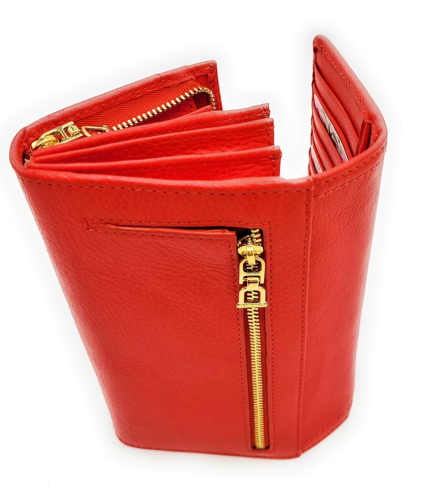 Bonnie RFID Leather Multi-Section Purse – Red | Saddler - Bascora