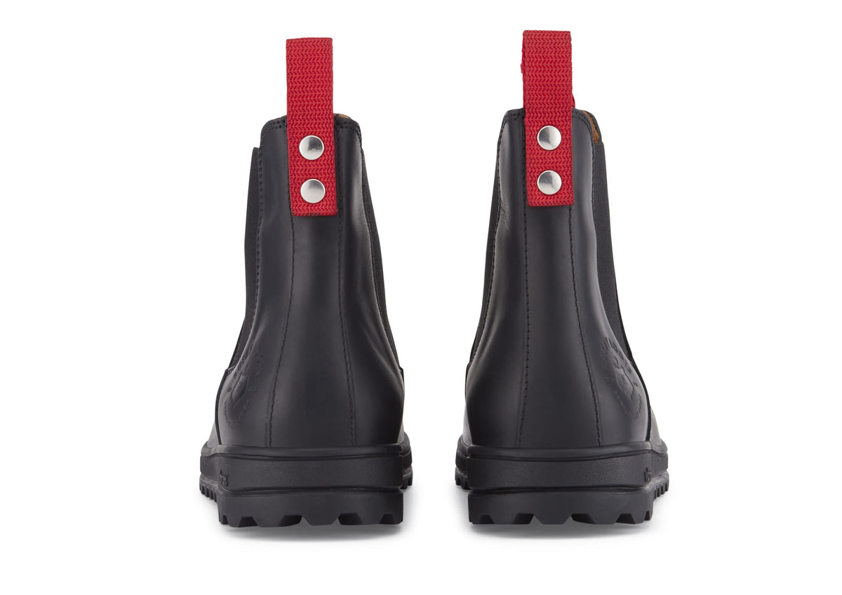 Busby Men's Black Leather Winter Chelsea Boots