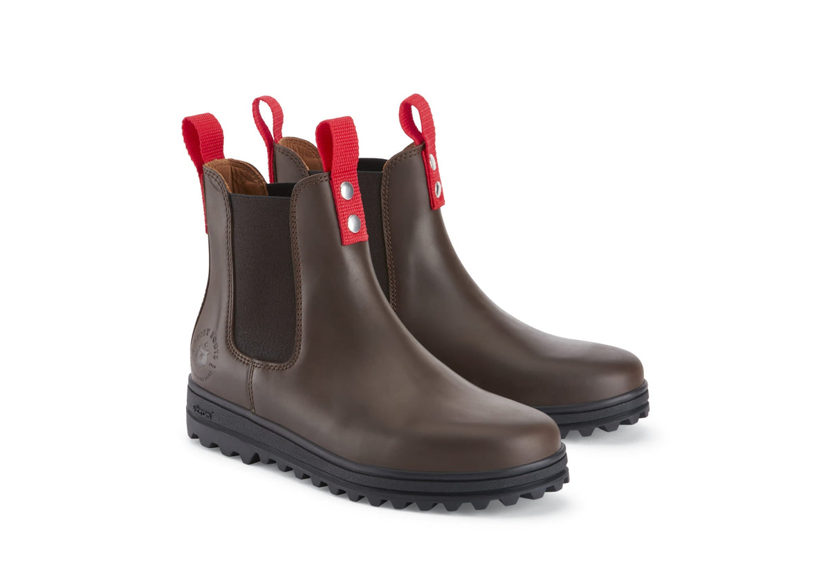 Busby Women's Brown Leather Winter Chelsea Boots