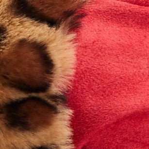 Cadhla Faux Suede Fur Cuffed Touch Screen Gloves Red close up