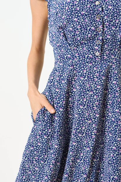 Cathleen Mini Tea Dress Ditsy Floral - Bascora