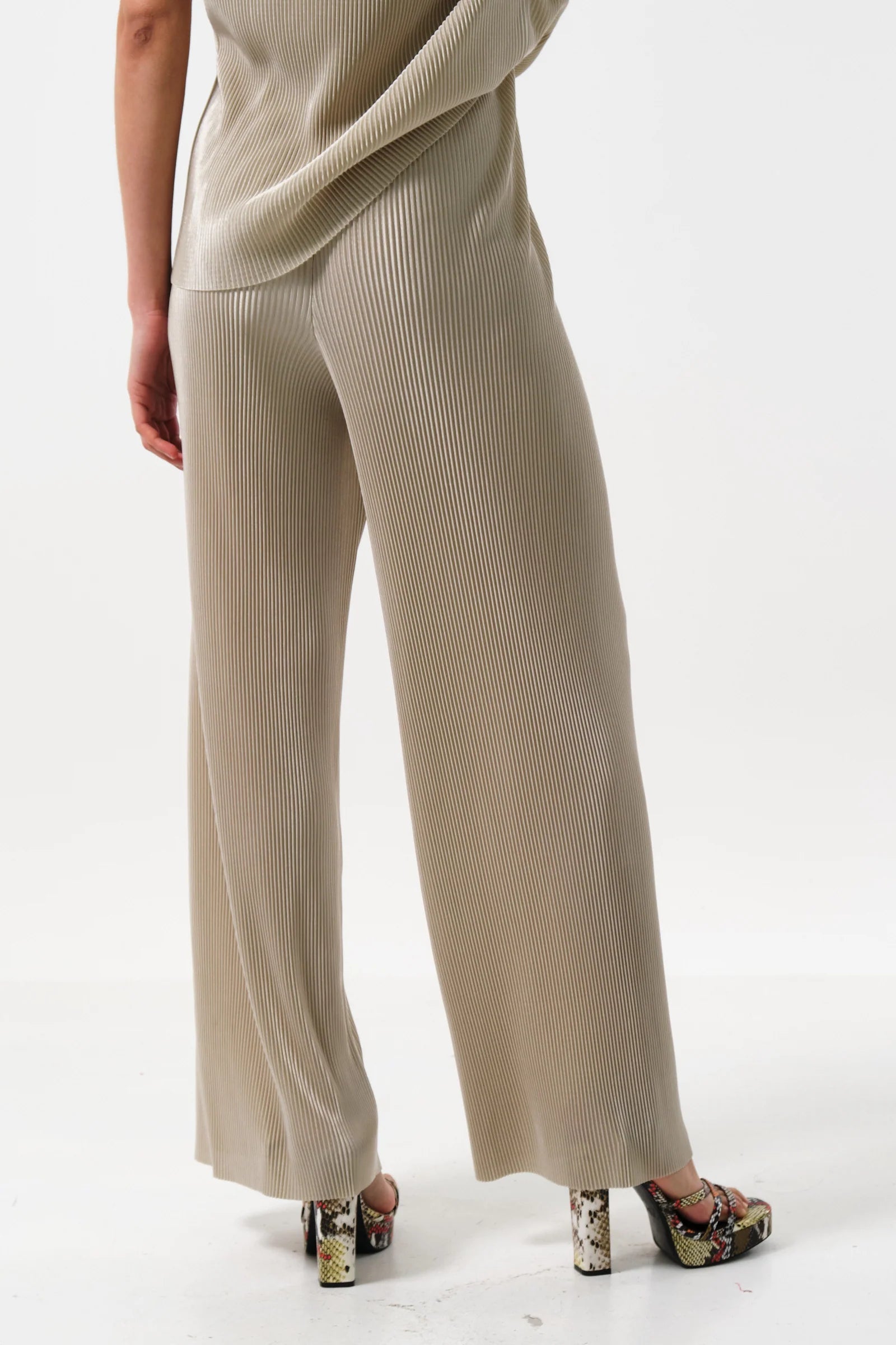 Clothide Pleated Wide Leg Trousers Stone | Louche