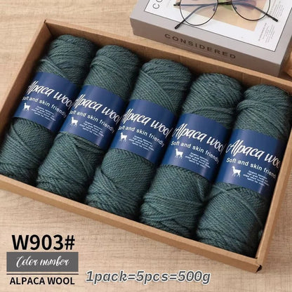 Coarse Alpaca Wool Yarn – 5 x 100g Skeins (500g) - Bascora