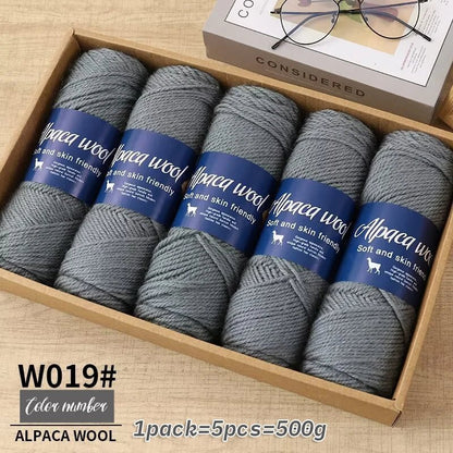 Coarse Alpaca Wool Yarn – 5 x 100g Skeins (500g) - Bascora