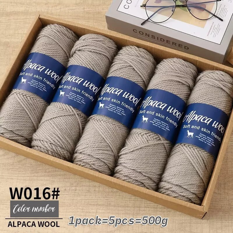 Coarse Alpaca Wool Yarn – 5 x 100g Skeins (500g) - Bascora