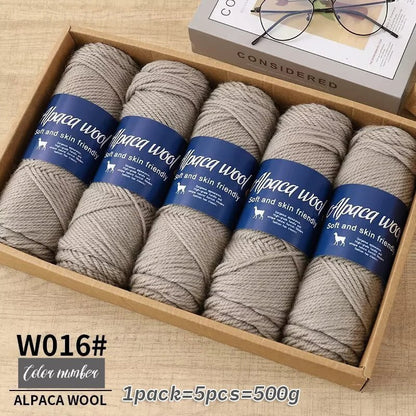 Coarse Alpaca Wool Yarn – 5 x 100g Skeins (500g) - Bascora