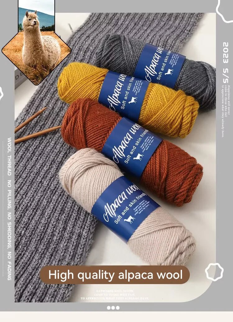 Coarse Alpaca Wool Yarn – 5 x 100g Skeins (500g) - Bascora