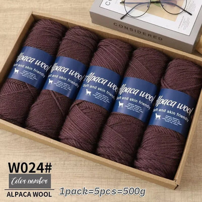 Coarse Alpaca Wool Yarn – 5 x 100g Skeins (500g) - Bascora