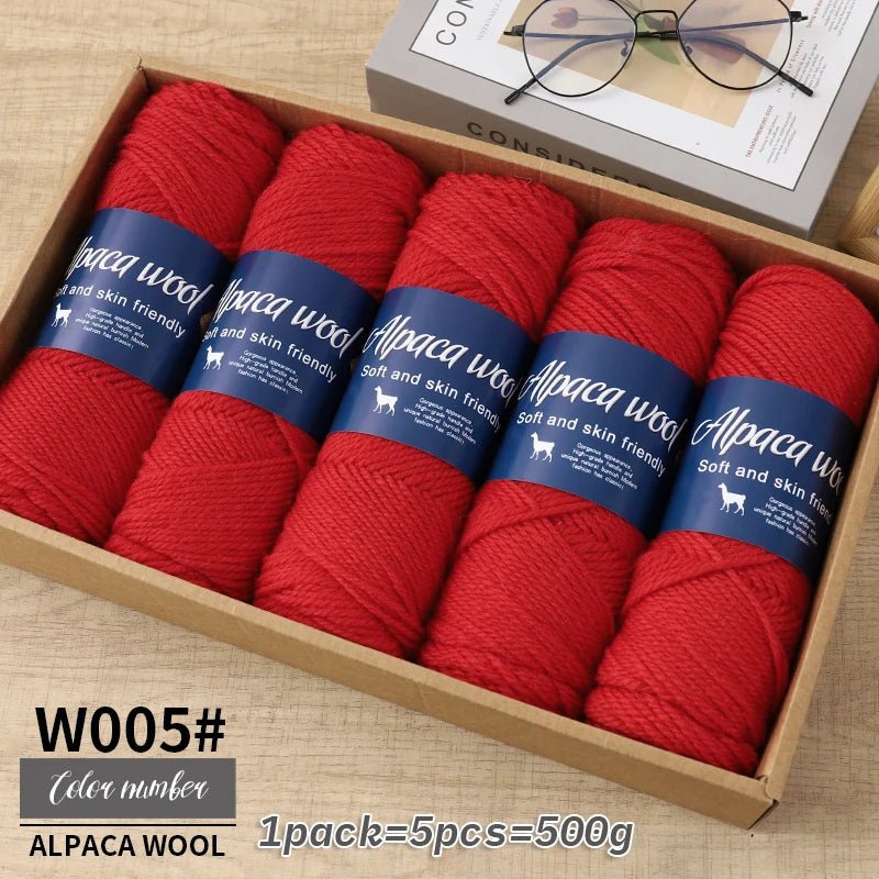 Coarse Alpaca Wool Yarn – 5 x 100g Skeins (500g) - Bascora