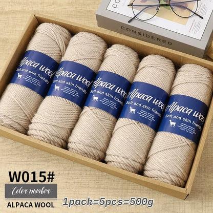 Coarse Alpaca Wool Yarn – 5 x 100g Skeins (500g) - Bascora