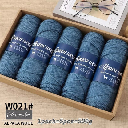 Coarse Alpaca Wool Yarn – 5 x 100g Skeins (500g) - Bascora