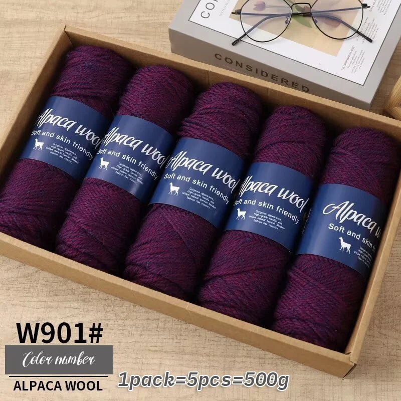 Coarse Alpaca Wool Yarn – 5 x 100g Skeins (500g) - Bascora