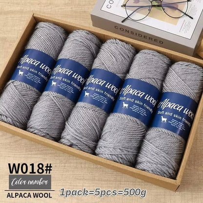 Coarse Alpaca Wool Yarn – 5 x 100g Skeins (500g) - Bascora