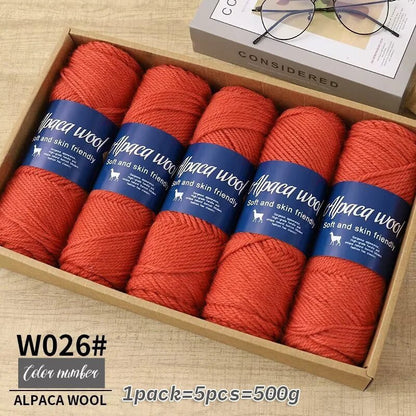 Coarse Alpaca Wool Yarn – 5 x 100g Skeins (500g) - Bascora