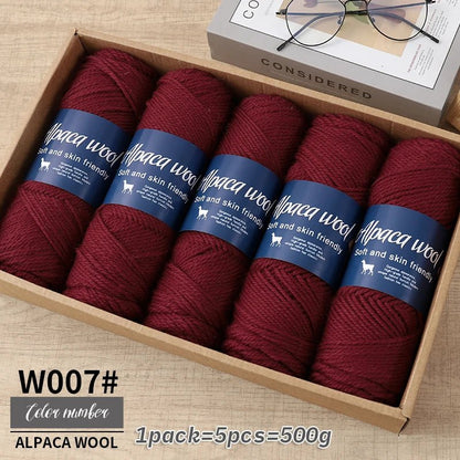 Coarse Alpaca Wool Yarn – 5 x 100g Skeins (500g) - Bascora