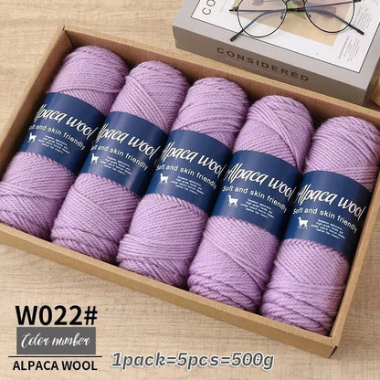Coarse Alpaca Wool Yarn – 5 x 100g Skeins (500g) - Bascora