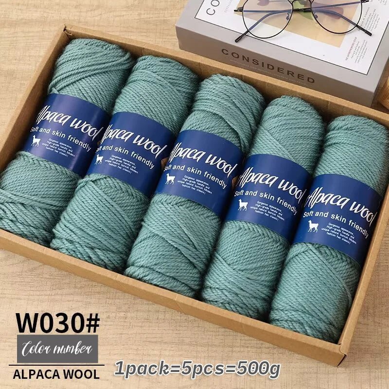 Coarse Alpaca Wool Yarn – 5 x 100g Skeins (500g) - Bascora