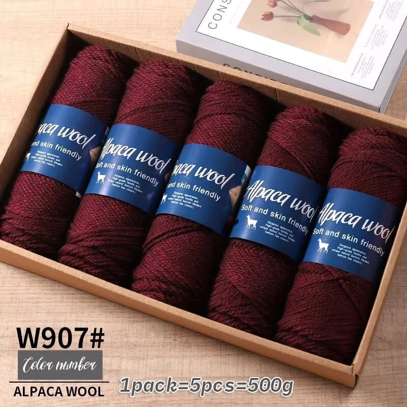 Coarse Alpaca Wool Yarn – 5 x 100g Skeins (500g) - Bascora