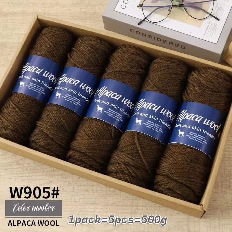 Coarse Alpaca Wool Yarn – 5 x 100g Skeins (500g) - Bascora