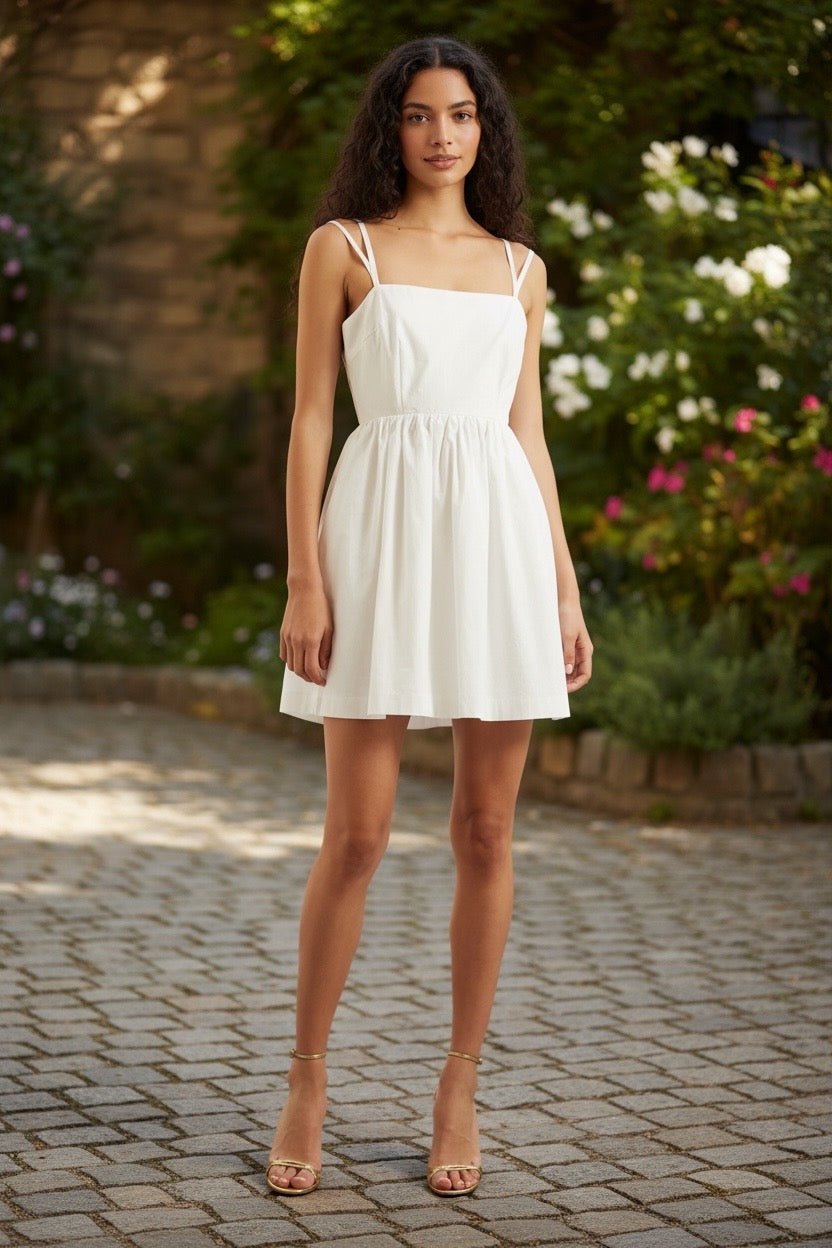Coryn Poplin Strappy Mini Dress - Bascora