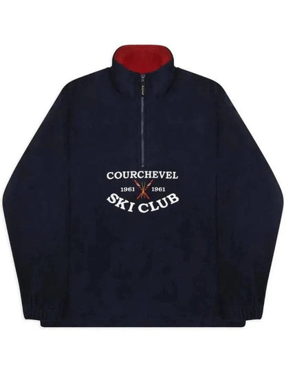 Courchevel Ski Club Fleece – Quarter Zip Navy - Bascora
