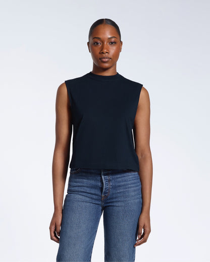 Crew Neck Organic Tank Top - Bascora