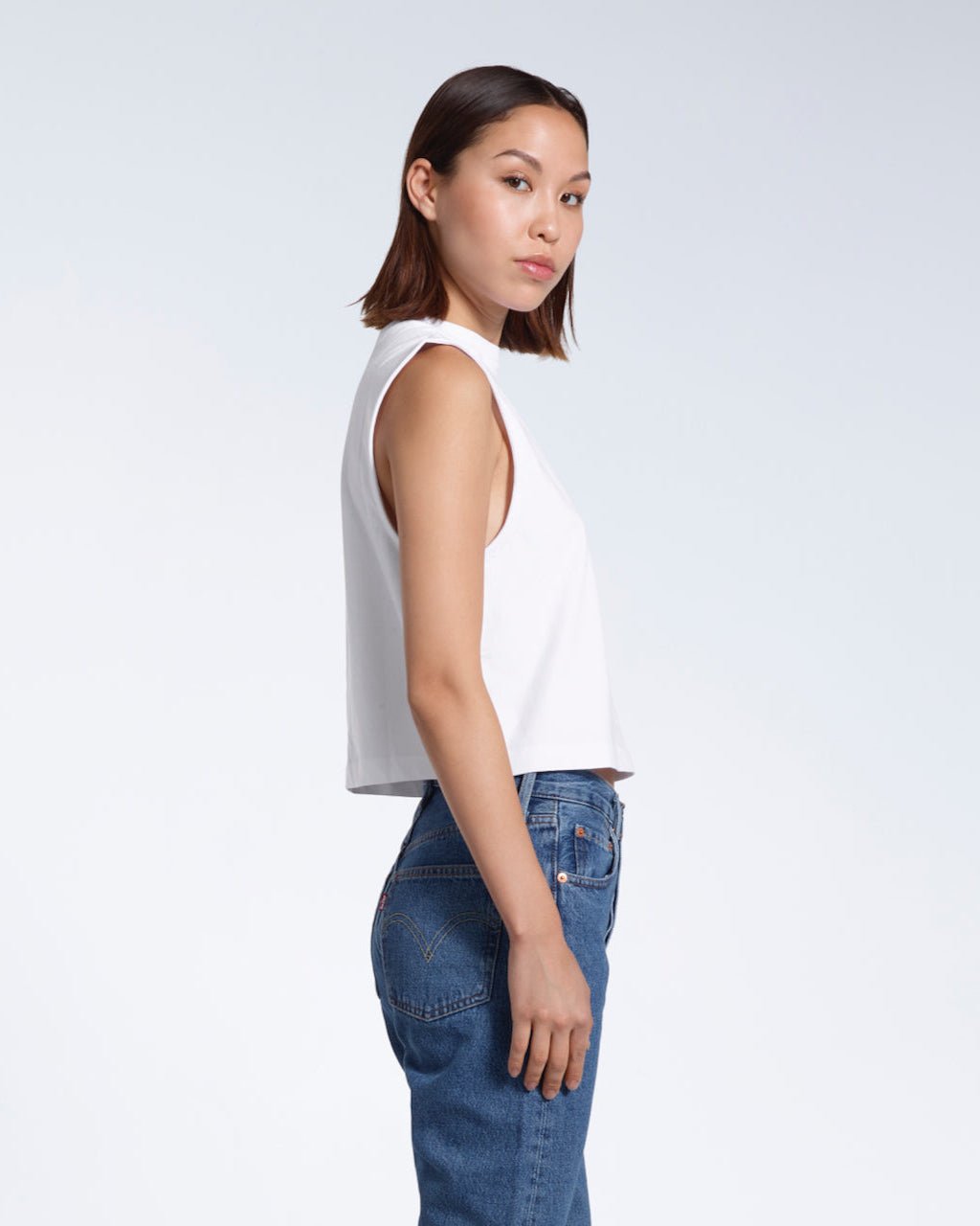 Crew Neck Organic Tank Top - Bascora
