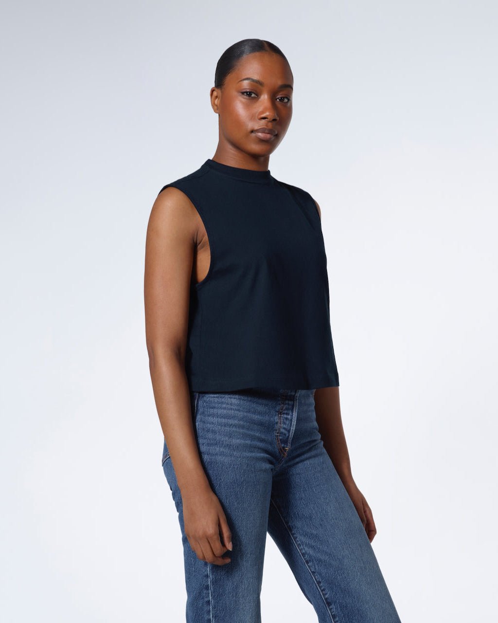 Crew Neck Organic Tank Top - Bascora