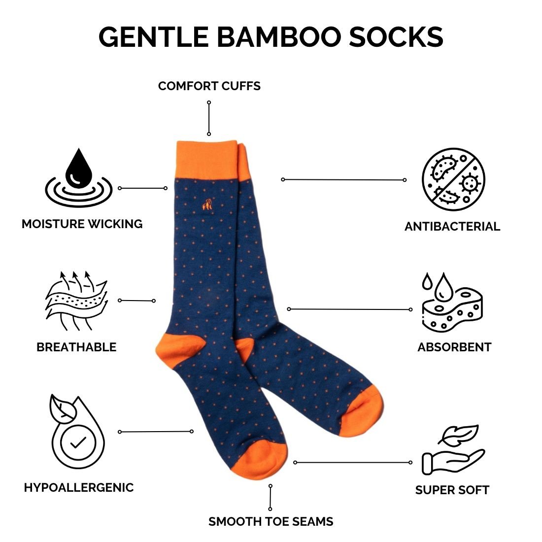 Cricket Bamboo Socks – Comfort Cuff - Bascora