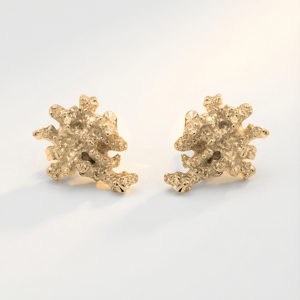 Dainty London Saltwater Coral Stud Earrings in Gold Vermeil or Sterling Silver