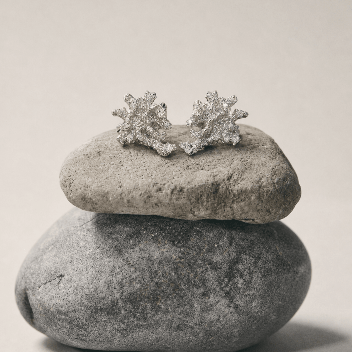 Dainty London Saltwater Coral Stud Earrings in Gold Vermeil or Sterling Silver