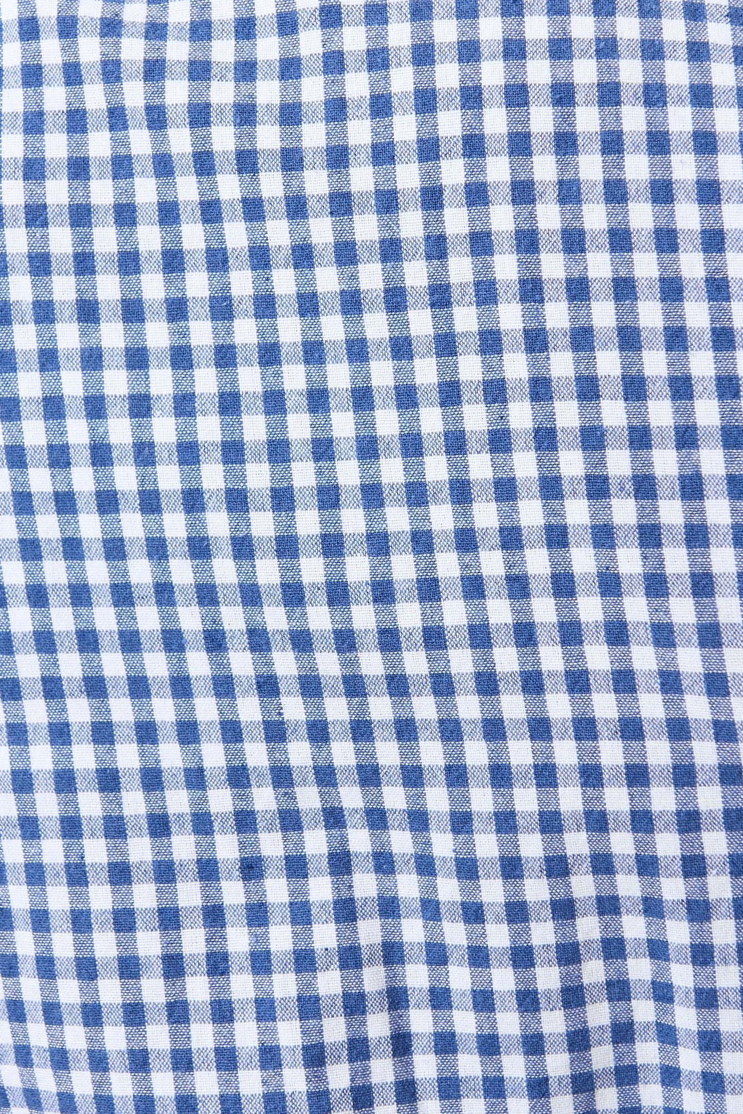 Dot Gingham Ric Rac Trim Statement Collar Mini Dress - Blue - Bascora