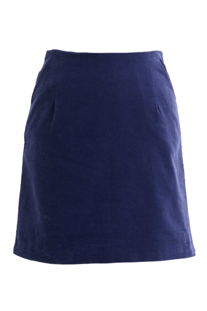 Dylan Baby Cord A Line Mini Skirt Navy | Louche