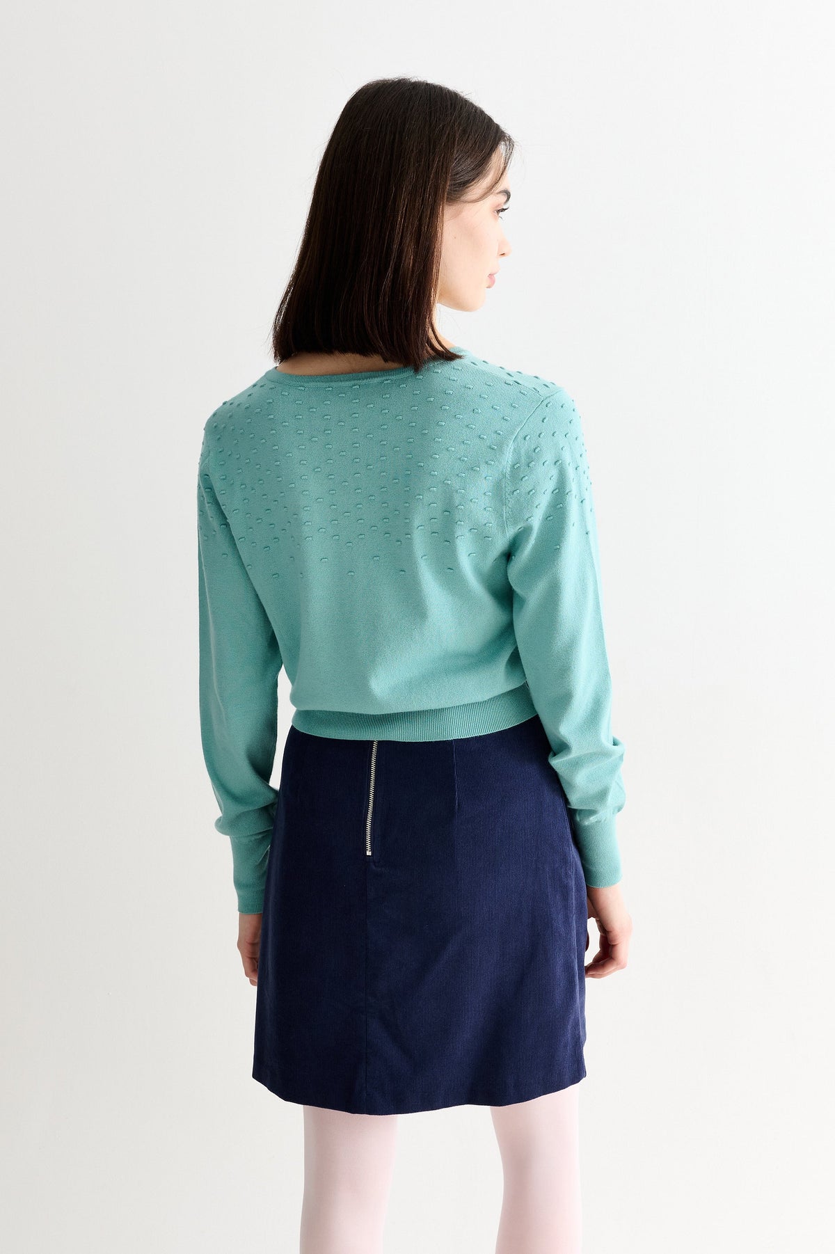 Dylan Baby Cord A Line Mini Skirt Navy | Louche