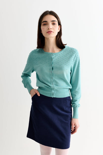 Dylan Baby Cord A Line Mini Skirt – Navy - Bascora