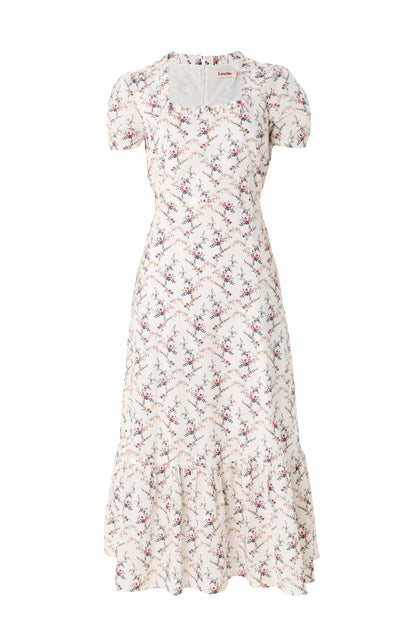 Elois Regency Print Empire Waist Midaxi Dress - Bascora