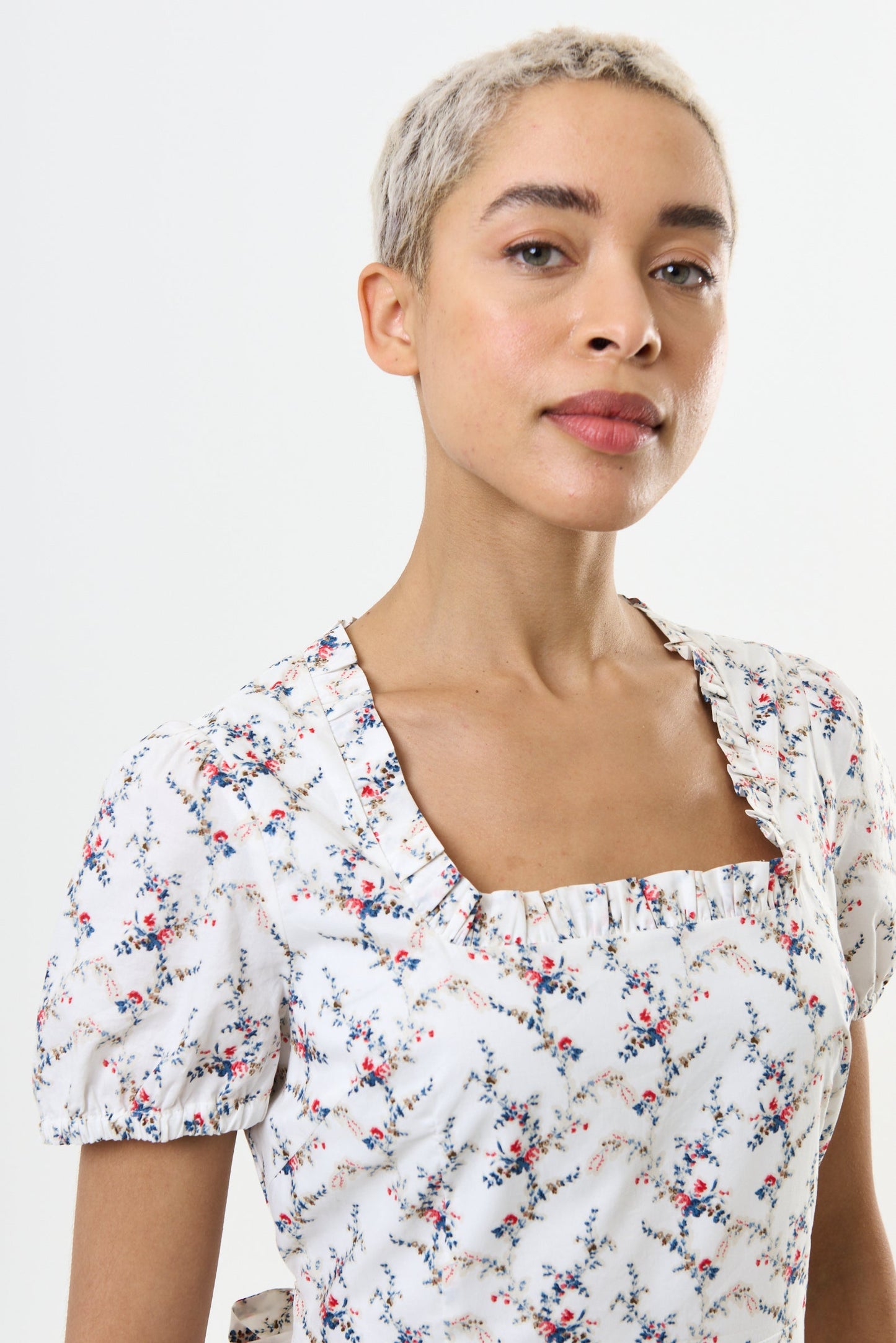 Elois Regency Print Empire Waist Midaxi Dress - Bascora