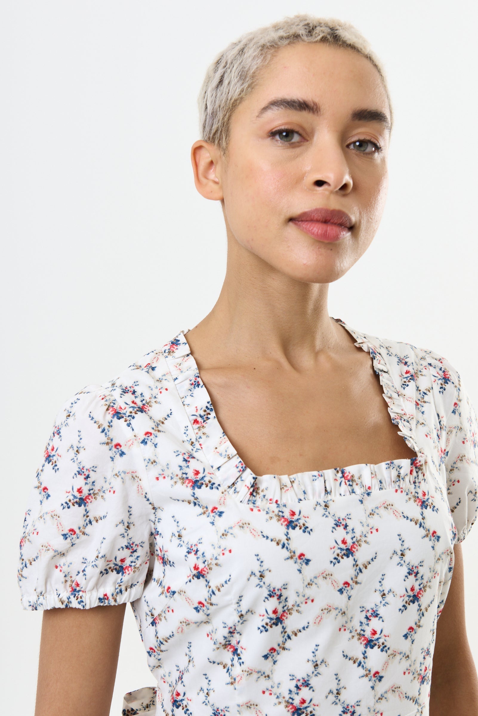 Elois Regency Print Empire Waist Midaxi Dress - Bascora
